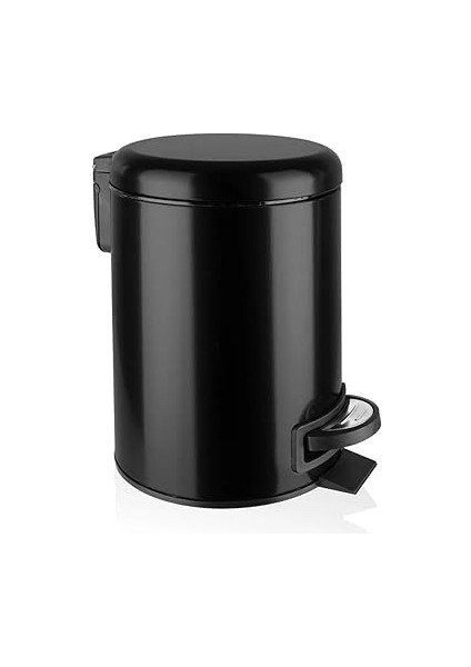 Paslanmaz Elit Pedallı Çöp Kovası Siyah 3 Lt (000300-3)
