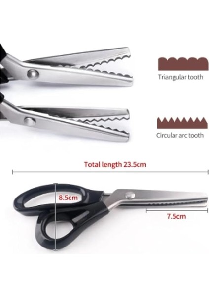 Terzi Makası Zig - Zag 23.5 cm 15 Diş 3 mm Diş Derinliği fiyatları