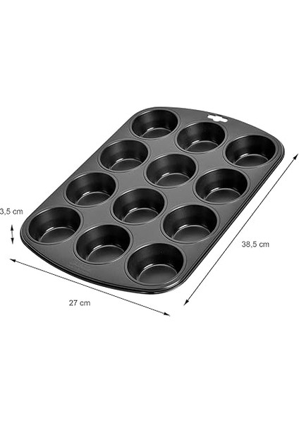 Home 12’li Muffin ve Cupcake Fırın Tepsisi – Yapışmaz Metal Kek Kalıbı, 12 Gözlü Muffin Kabı, Cup Cake Pişirme Tepsisi, Fırın Uyumlu Kek Kalıbı fiyatları
