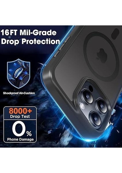 Güçlü Manyetik iPhone 14 Pro Max Telefon Kılıfı, [mag-Safe ile Uyumlu][askeri Düzey Düşme Koruması] [güçlü Silikon Kenarlar] Ince Yarı Saydam Mat Koruyucu, iPhone 14 Pro Max Kılıfı Için, Siyah fırsatları