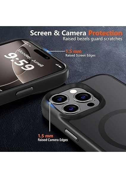 Güçlü Manyetik iPhone 14 Pro Max Telefon Kılıfı, [mag-Safe ile Uyumlu][askeri Düzey Düşme Koruması] [güçlü Silikon Kenarlar] Ince Yarı Saydam Mat Koruyucu, iPhone 14 Pro Max Kılıfı Için, Siyah indirimleri