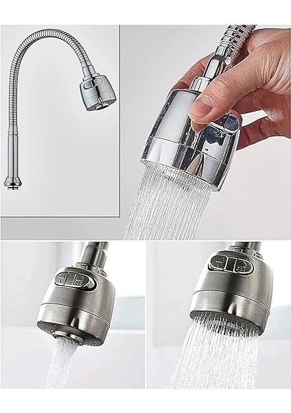 Hareketli Dönebilen Hortumlu Musluk Ucu Iki Fonksiyonlu Su Tasarruflu ve Esnek Tasarım Modern Kullanım fırsatları