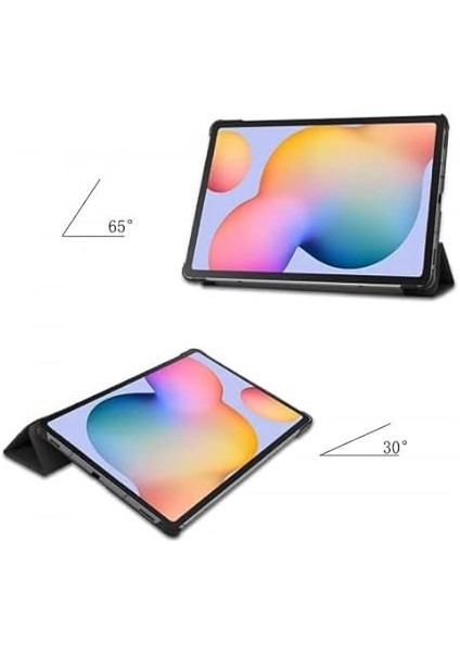 Samsung Galaxy Tab S8 X700 ile Uyumlu Tablet Kılıfı Smart Cover Uyku Modlu Standlı Arkası Sert Şeffaf Kapak - Lacivert modelleri