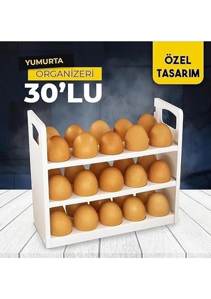 Yumurtalık Buzdolabı Raf Düzenleyici – 30’lu Yumurta Kutusu | 3 Katlı Yumurta Organizeri, Şeffaf ve Yer Tasarruflu Saklama Kabı (22CM*12CM*26CM) modelleri