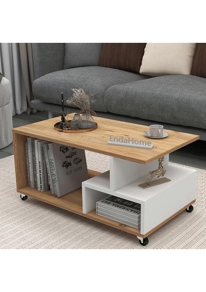 Home Enda Sultan Tekerli Orta Sehpa 86,5X50 cm Atlantik Çam