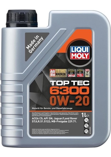 Moly Top Tec 6300 0W-20 1 Litre Otomotiv Bakım Ürünü