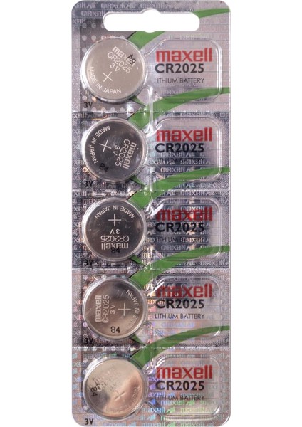 CR2025 Piller, 5 Adet, Lityum, 3 V, 170 Mah, Gri