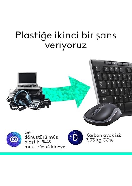 MK270 Kablosuz Klavye Mouse Seti, Tam Boyutlu, Sağ ve Sol Elle Kullanıma Uygun Mouse, 10 M Kullanım Mesafesi, Sıvı Dökülmesine Dayanıklı, Türkçe Q Klavye, Siyah fırsatları