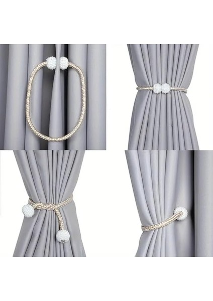 Manyetik Perde Klipleri Iç Dekorasyon Inci Topları Tokası 2 Adet Perde Toplama Aparatı fiyatları