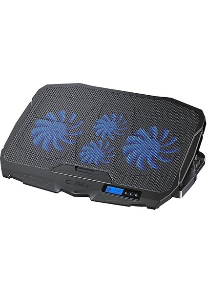 Tornado 4x Turbo LED Fan - Ayarlabilir Fan Hızı & 6 Farklı Stand Yükseklik Kademesi - 2 USB Portlu - Metal Mesh Zemin - LCD Ekranlı Notebook Soğutucu - Siyah (9"-17" Boyut Destekli) fiyatları