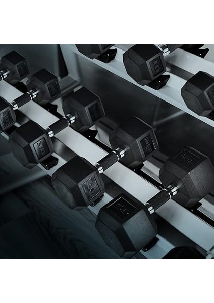 Kauçuk Kavrama Kaplı Altıgen Dambıllar - Kaymaz El Ağırlıkları 2,27-22,7 kg Tekli indirimleri