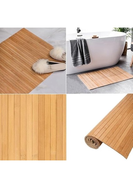 Doğal Bambu Banyo Paspası, Duş ve Küvet Için Kaymaz Mat, Çok Amaçlı Kullanım fiyatları