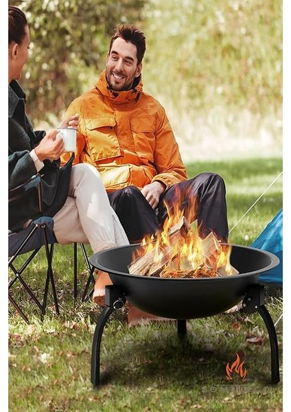 Metal 4 Parça Ithal Katlanabilir ve Taşınabilir Ateş Çukuru-Mangal Şömine Bahçe Isıtma Kamp 54 cm indirimleri