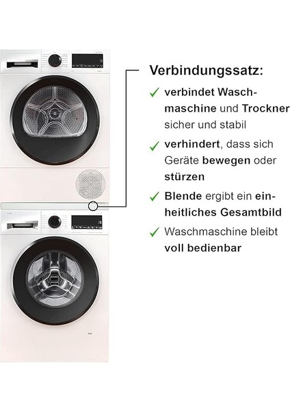 WTZ20410 / Çamaşır Kurutma Makinesini Çamaşır Makinesine Güvenli Bir Şekilde Sabitlemek Için Çekmesiz Bağlantı Seti / 56,3 x 59,3 x 3 cm (U x G x Y) indirimleri