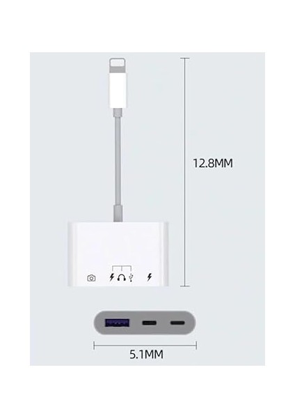 iPhone 11 12 13 14 Uyumlu Lightning Uyumlu Type-C USB ve Lightning Çıkış Alabileceğiniz Adaptör USB ve USB C Aksesuarlar ile Hızlı Bağlayın ZR578 indirimleri