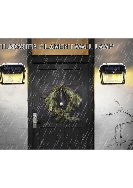 618-3 Üçlü Solar Rustik Duvar Apliği Güneş Enerjili Sensörlü Solar Aplik modelleri