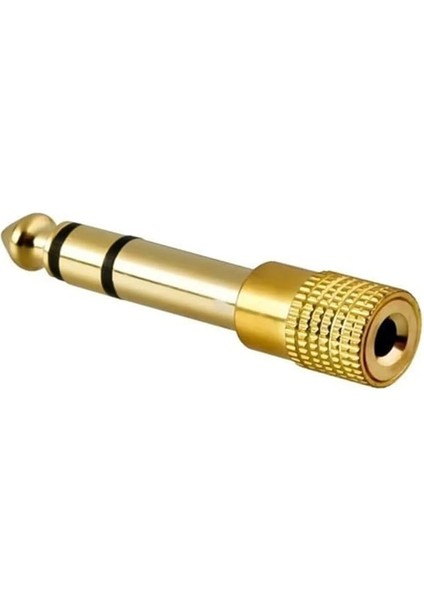 Kablo Jak Dönüştürücü - Jack Çevirici Erkek 6.5mm - Dişi 3.5mm Siyah Jack Fiş Jack Çevirici Stereo modelleri