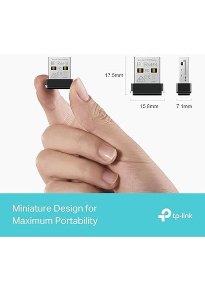 Archer TX1U Nano; AX300 Mbps, Nano Tasarım, Tak ve Çalıştır, Linux ve Windows(11/10/7) Destekli, Wi-Fi 6 USB Adaptör modelleri