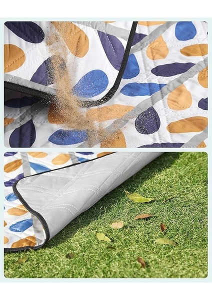 Piknik Örtüsü GCM87CU, 200 x 200 cm Büyük Plaj Örtüsü, Kamp Örtüsü, Su Geçirmez Alt Yüzey, Makinede Yıkanabilir, Katlanabilir, Bahçe, Park, Plaj, Kamp Için, Renkli Yapraklar indirimleri