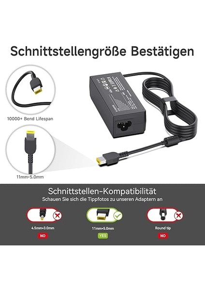 Lenovo Thinkpad X1 Carbon T430 T440 T450 T460 T470 T560 T540P E550 E560 E570 G50 Z50 X240 X250 X260 ADLX65NLC330 Için 65W Laptop Şarj Kablosu A Yoga 11 Güç Kaynağı Şarj Cihazı Charger modelleri