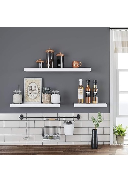 Duvar Rafı, Kitaplar, Resimler, Dekorasyon, Yüzer Raf, 80 x 20 x 3,8 Cm, Ofis Rafı, Mdf, Oturma Odası, Mutfak, Koridor, Yatak Odası, Banyo Için Duvar Panosu, Beyaz LWS28WT fiyatları