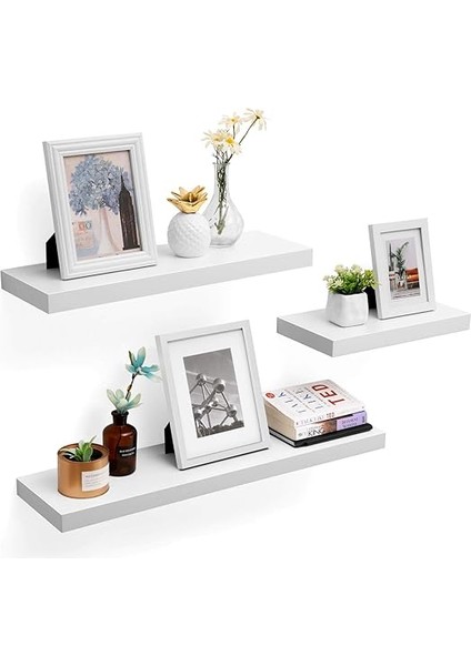 Duvar Rafı, Kitaplar, Resimler, Dekorasyon, Yüzer Raf, 80 x 20 x 3,8 Cm, Ofis Rafı, Mdf, Oturma Odası, Mutfak, Koridor, Yatak Odası, Banyo Için Duvar Panosu, Beyaz LWS28WT indirimleri