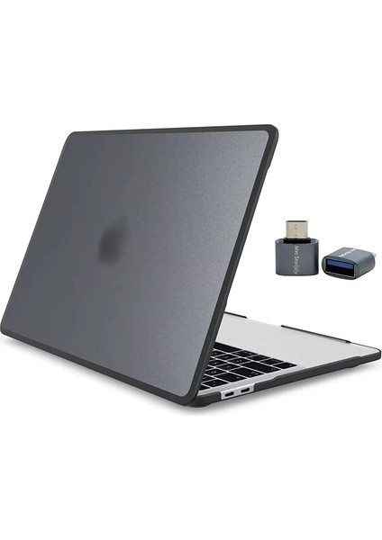 MacBook Air 13.6 Inç Kılıf - Uyumlu M2/m3/m4 (A2681, A3113, A3240) - Darbeye Dayanıklı Outdoor Tpu Koruyucu Kapak - Şeffaf & Ince Tasarım Siyah
