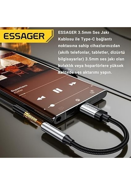15CM Type C To 3.5mm Aux Kulaklık Ses Dönüştürücü Adaptör, Hifi Ses Destekli Aux Çevirici fırsatları