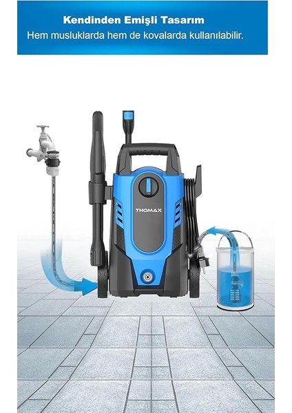 Yüksek Basınçlı Yıkama Makinesi 105 Bar Araç Yıkama Oto Yıkama 1400W fırsatları