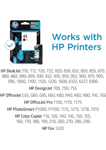 51645AE (45) Yüksek Kapasiteli Mürekkep Kartuş 930 Sayfa, Siyah fiyatları
