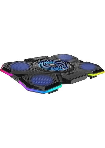 Rampage Bellatrıx Siyah 5 Fan 2 USB Rgb Işıklı 15-17 Yüksek Performans Profesyonel Notebook Soğutucu Stand modelleri