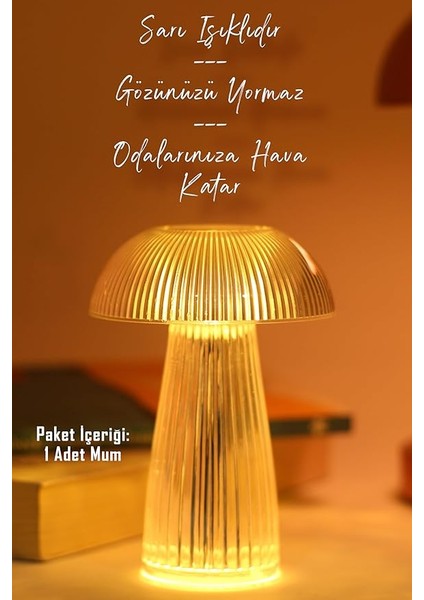 Mum Kristal Tip Pil Dahil Dumansız Alev Ledli Yapay Dekoratif Mum Dekor Işığı Şeffaf PT429 modelleri