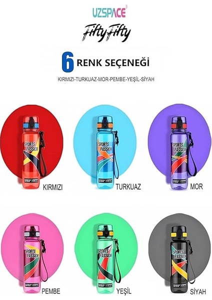 Sports Passion 500 ml Tritan Su Matarası Kaydırmaz Tutma Özelliği modelleri