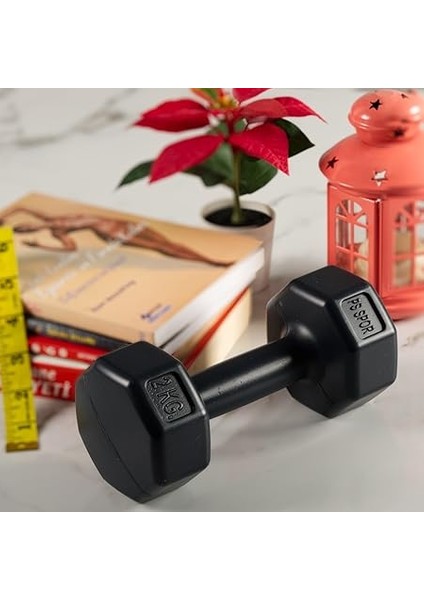 Sports Plastik Dambıl Seti, 2 kg x 2 Adet, Siyah, Çimento Dolgulu fiyatları