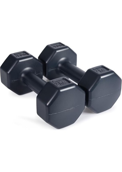 Sports Plastik Dambıl Seti, 2 kg x 2 Adet, Siyah, Çimento Dolgulu fırsatları