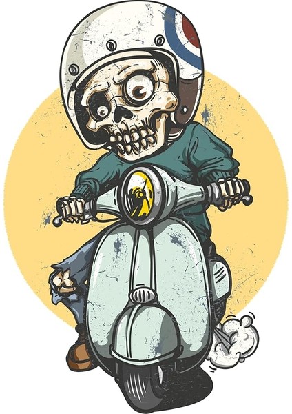 Aksesuar Kuru Kafa Kurukafa Sticker Vespa 14 x 10 cm