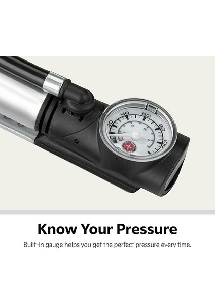 Air Sport Mini-Fahrradpumpe, Fuß-Zu-Boden- Oder Rahmen-Pumpen, Mit Messgerät Für Schrader- Und Presta-Ventilarten modelleri