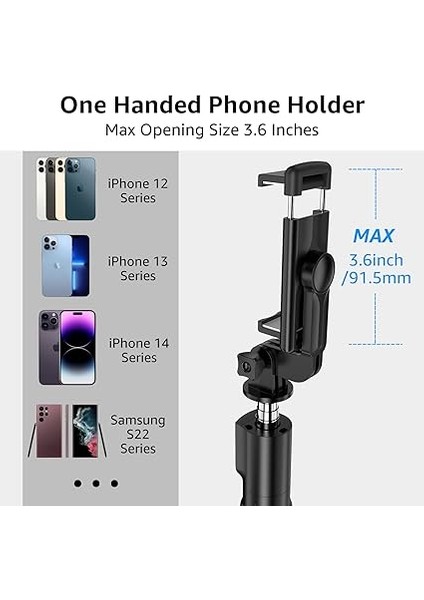 Selfie Çubuğu Tripod, 3'ü 1 Arada Bluetooth Selfie Çubuğu Tripod, 360° Selfie Çubuğu iPhone 14/14PRO Max/iphone 13/12/11/pro Max/pro/xr/xs/x/8/7, Samsung S10/S9/S8, Go Pro fırsatları