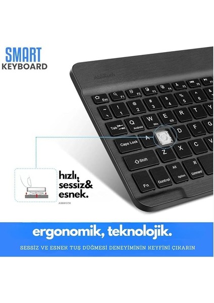 Kablosuz Klavye ve Mouse Seti Bluetooth'lu Şarj Edilebilir Windows&ios&android&telefon&tablet Uyumlu Beyaz modelleri