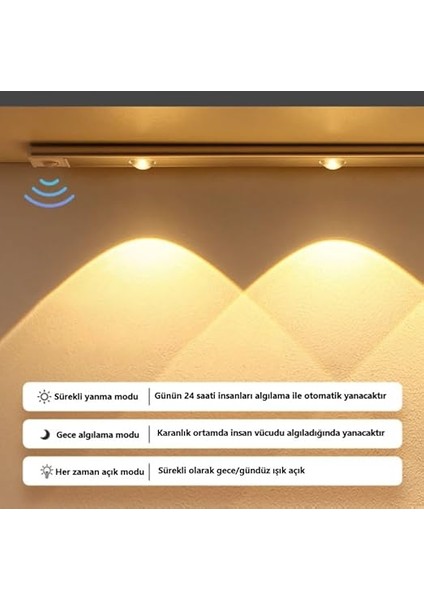 40CM Harekete Duyarlı LED Insan Vücudu Sensörlü USB Sarj Taşınabilir Kablosuz Mutfak Elbise Dolabı Merdiven LED Cabinet Gece Lambası (1 Adet 40CM) modelleri