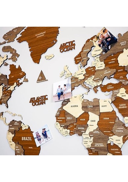 Katmanlı 3D Ahşap Dünya Haritası Ingiizce (L_karışık Renk) indirimleri
