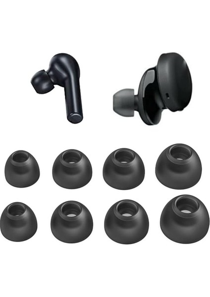 Kulakiçi Kulaklık Siikonu Soundliberty TT-BH097 ile Uyumlu Yedek Kulakçık Seti 4 Çift 4 Boy 8 Parça Kulakçık Uçları Siyah