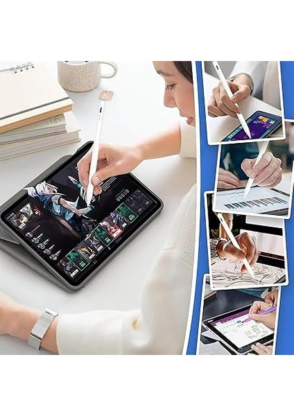 Cihazlara Uyumlu Tablet ve Telefon Için Çizim & Yazı Kalemi - Tabletler Için Dokunmatik Stylus Kalem - Eğim Özelliği - Geçikme Yok 2 Adet Yedek Uç ve Özel Taşıma Kutusu Ile Birlikte fırsatları