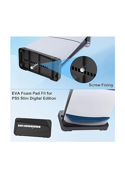 Disk ve Dijital Konsol Için Ps5 Ince Stand, 2'si 1 Arada Dikey ve Yatay Ps5 Ince Taban Montajı, Kulaklık ve Denetleyici Kancalı fırsatları