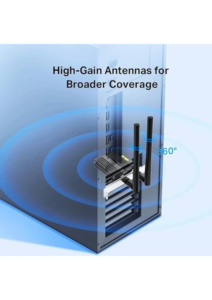 Archer TX50E, AX3000 Mbps Wi-Fi 6 Bluetooth 5.0 Pcıe Ağ Kartı, Iki Anten, 1024-QAM,OFDMA ve 160 Mhz Bant Genişliği, Ultra Düşük Gecikme, Intel Wi-Fi 6 Yonga Seti, Windows 10/11'i Destekler modelleri