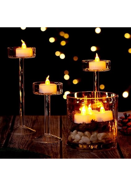 Pilli LED Tealight T-Light Mum Pilli Mum LED Işık Sıcak Sarı Renk Dekorasyon Süsleme Düğün Kına Organizasyon (6) fırsatları