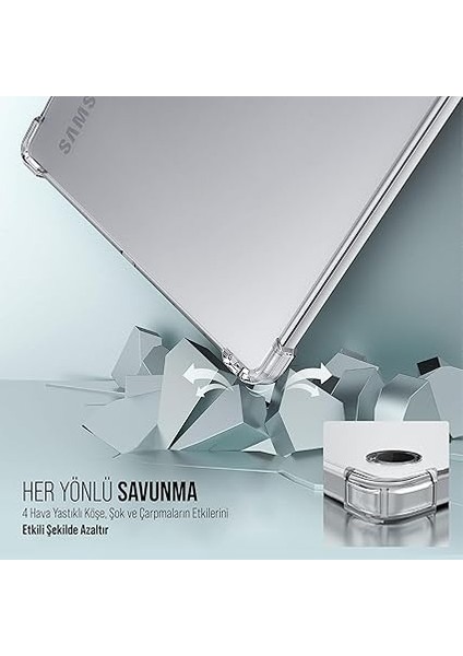 Samsung Tablet Kılıf Şeffaf Silikon Arka Kapak (Galaxy Tab A9 X110) modelleri