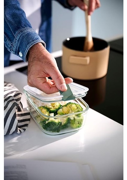 Easyclip Cam Saklama Kabı, Kapaklı ve Geçmeli Kilitli Cam Kase, Mikrodalga Fırın, Buharlı Pişirici, Fırın ve Derin Dondurucu Için Uygundur, Hava Geçirmez ve Sızdırmaz, 450 Ml, Nordic Sage fiyatları