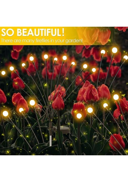 4'lü Paket 10 LED Güneş Ateşböceği Işıkları, Bahçe, Veranda, Avlu Için Su Geçirmez Güneş Enerjisi Dış Mekan Işıkları - Bütün Gece Aydınlatır (Sıcak Beyaz) fiyatları