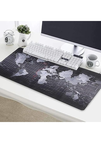 Dünya Haritalı 70X30 cm Mouse Pad Kaymaz Oyuncu Büyük Boy fırsatları